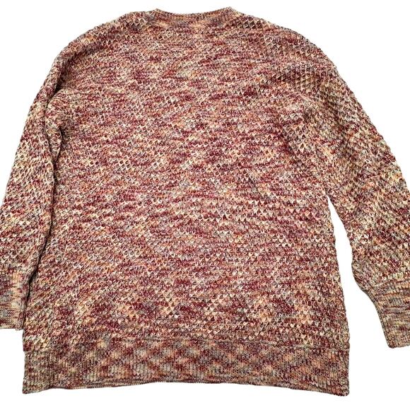 ISABEL MATERNITY Women's XL Pink Purple Waffle Knit Crewneck Tunic Sweater Cozy - Picture 2 of 7